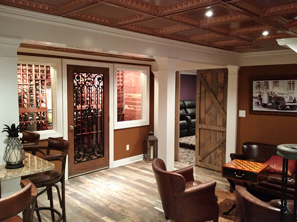 Completely Finished Basement with Lounge Area, Media Room and Wine Room